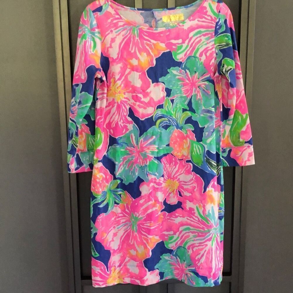 Lilly Pulitzer 3/4 Sleeve cotton shift dress style 97181 Marlowe S - Picture 1 of 5